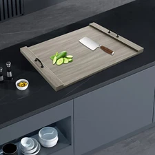 Noodle Board Stove Cover-Wood Stove Top Covers w/Handles for Electric Stove