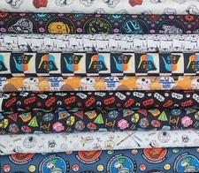 Star Wars Yoda Storm Trooper Darth -PICK PRINT- Cotton Fabric by the 1/4 Yard