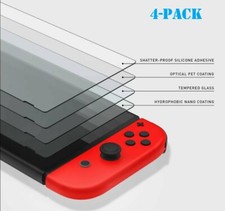  4 Pack Nintendo Switch Premium 9H Tempered Ultra Clear Glass Screen Protector