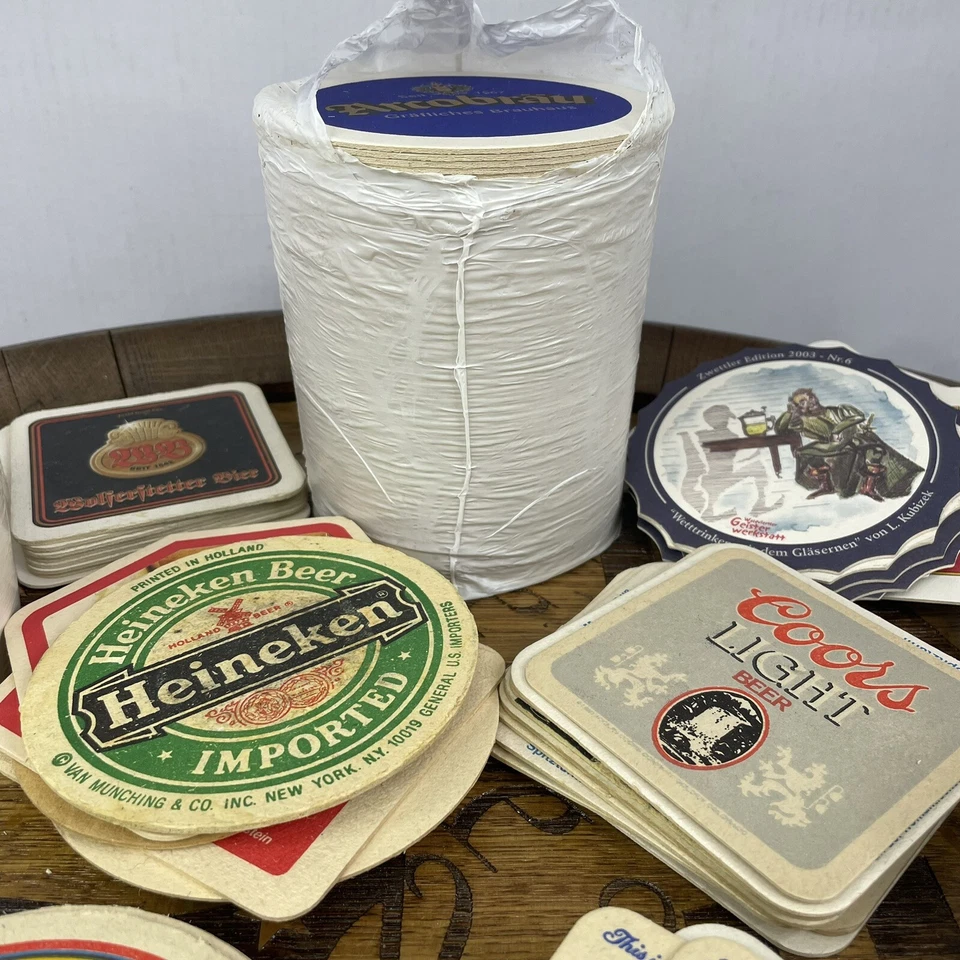 Lote de 200+ tapetes de cerveza de todo el mundo ¡¡algunos nuevos!! Casi 5 libras de montaña rusa Foto 3 de 4