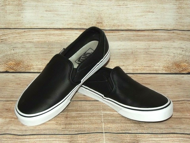vans perforated leather slip on