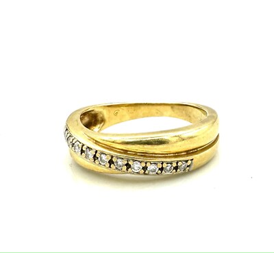 Bague Alliance Or 18 Carats Jaune Avec Diamants 0.30ct - Taille 52, 4.17g - Occasion Belle Occasion