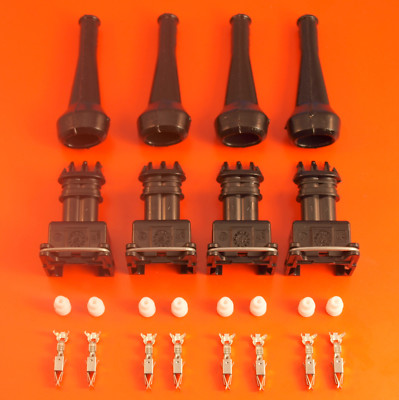 4 X BOSCH TYCO AMP Junior Power Timer 2 Way Fuel Injector Connector Bosch EV1