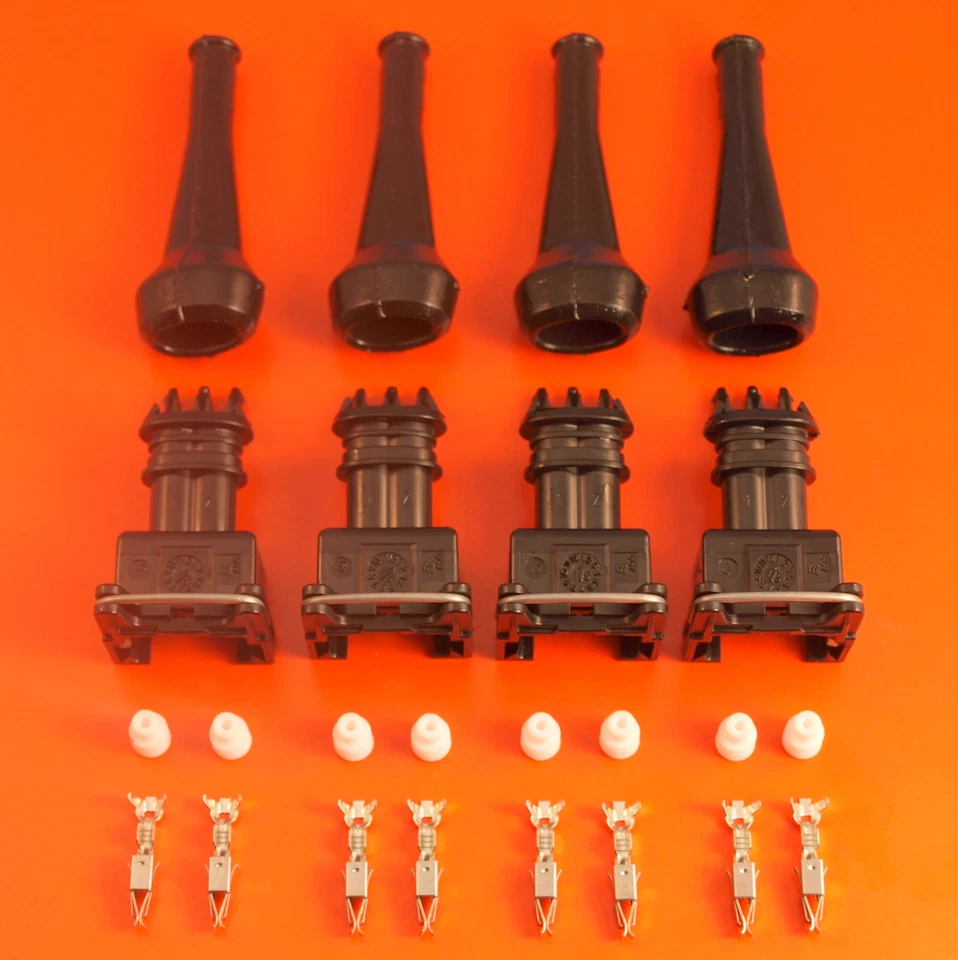 4 X BOSCH TYCO AMP Junior Power Timer 2 Way Fuel Injector Connector Bosch EV1