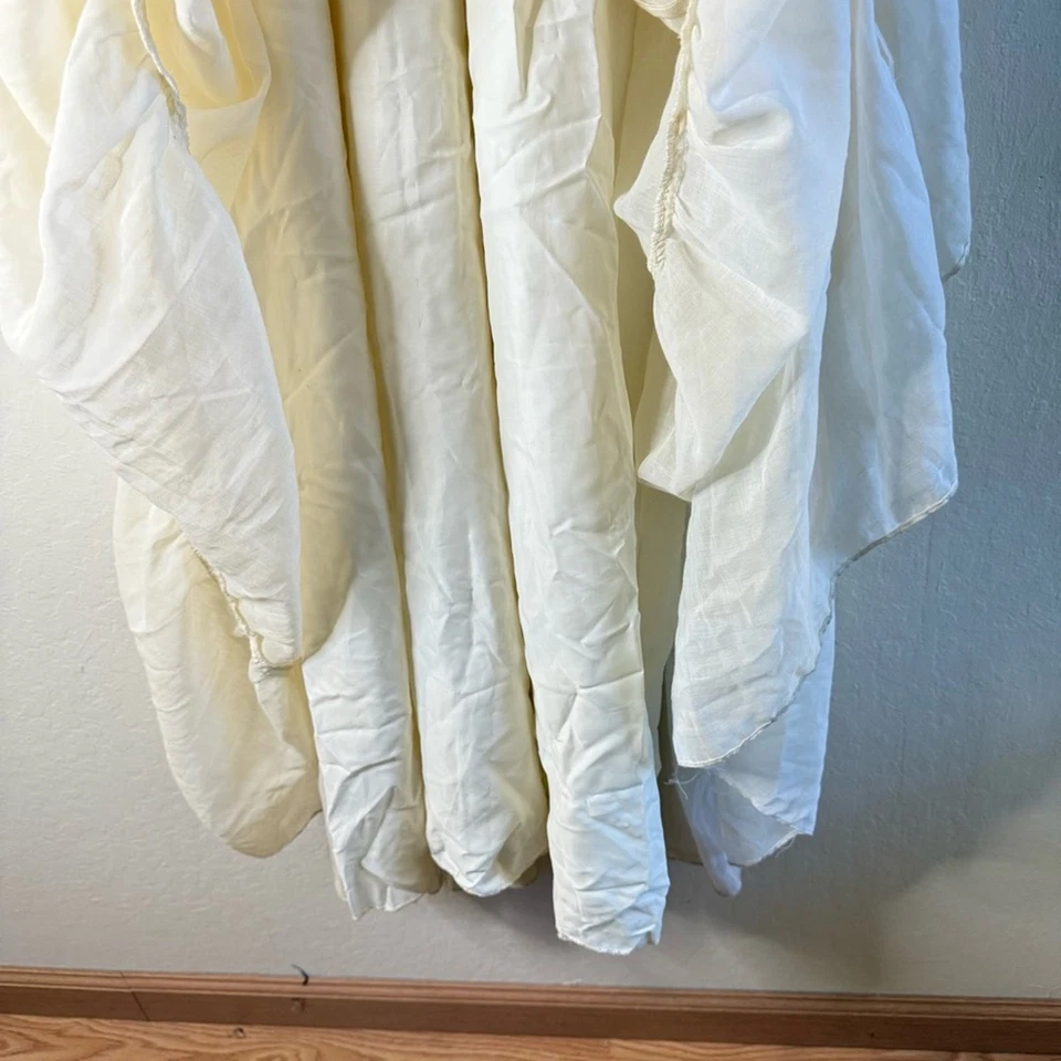 Maxi Vestido Gunne Sax Crema Bordado Floral Vintage Años 70 Correa de Espagueti Lazo Foto 4 de 4