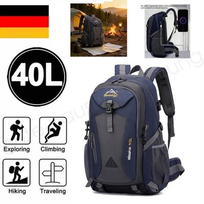 40L-Rucksack Herren/Damen Wasserdicht Freizeit Reise Arbeit Laptop Schulrucksack