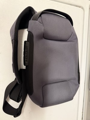 BANGE Anti-Theft Sling Backpack USB Charging Lock Travel Shoulder Bag Gray