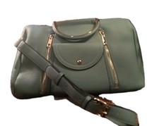 Purse Mellow World PETA Approved Blue Vegan Leather Handbag SilverColor Hardware