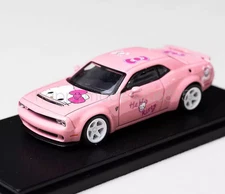 FW 1:64 Scale Pink SRT Hellcat Muscle Sports Model Diecast Metal Car Collection