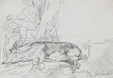 REMBRANDT VAN RIJN Drawing on paper (Handmade) signed and stamped mixed media.