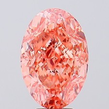 Lab Grown 8.03 Ct Fancy Vivid Pink Color VS2 OVAL Cut IGI Certified CVD Diamond