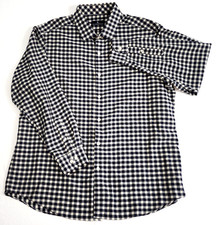 Hart Schaffner Marx Mens XL Black  White Plaid Check Shirt