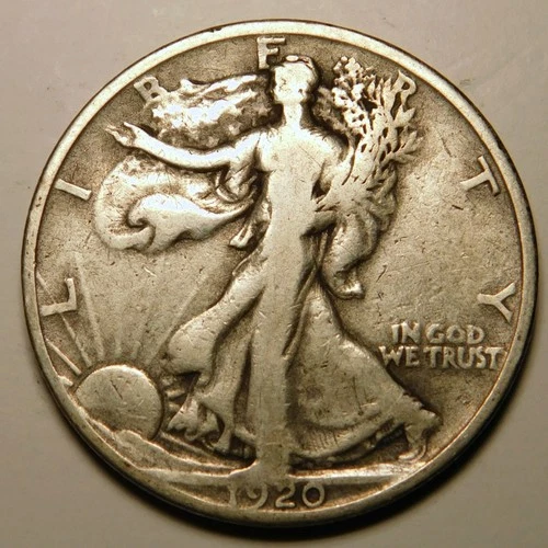 1920 S Walking Liberty Half Dollar 90% Silver VG-F   "As Pictured-Not Cleaned"