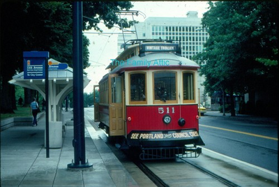 #ad VINTAGE PHOTO SLIDE TROLLEY 511 TRI MET PORTLAND OR REPLICA GOMACO 11 AVE S 1992 $9.99