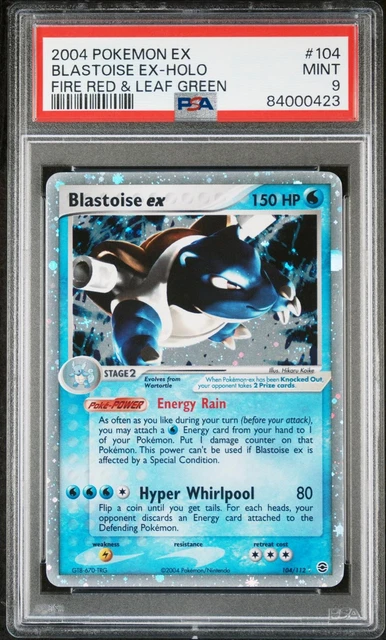 2004 POKEMON EX Blastoise ex HOLO Fire Red & Leaf Green #104/112 PSA 9