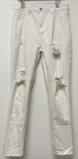 SHEIN Denim V2 Women’s Jeans UK Size XL Stretch Distressed & Cropped EU 44