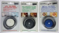 NEW 49mm Set of 3 Hoya Camera Filters: UV, Polarizer, 80A - Made in Japan