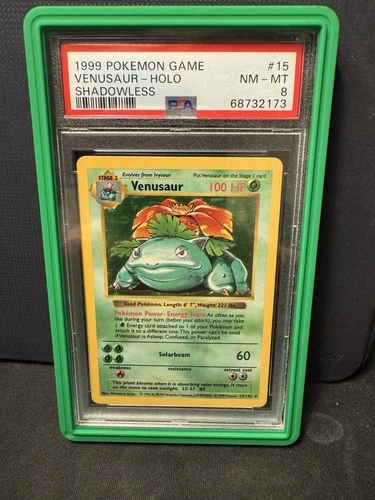 Pokémon TCG Venusaur Shadowless Base Set PSA 8