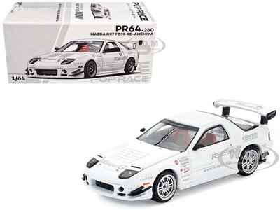 MAZDA RX7 (FC3S) RE AMEMIYA RHD WHITE 1/64 DIECAST MODEL BY POP RACE PR640260