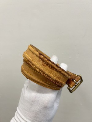 LOUIS VUITTON Vachetta Monogram Leather Belt Tan Size US Waist 25-28\