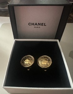 Authentic CHANEL Gold-Plated 31 Rue Cambon Clip-On Earrings Free shipping & Free COA