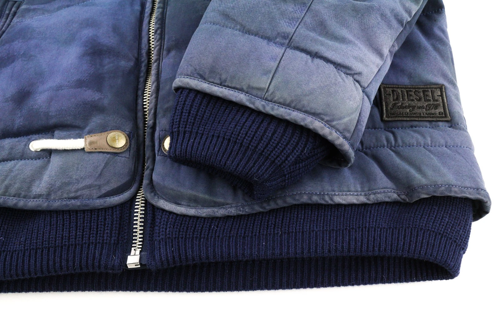 DIESEL Men Jacket W-Spleak-A S Blue Washed Oversized Bomber Insulated RRP325 image 7