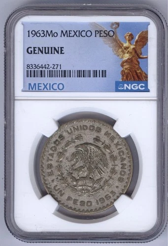 1963 Mo Mexico Peso · 50th Constitution Anniversary · NGC Genuine | Un Peso