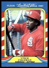 Vince Coleman 1987 Fleer Limited Edition #10 Cardinals MLB READ FREE SHIPPING