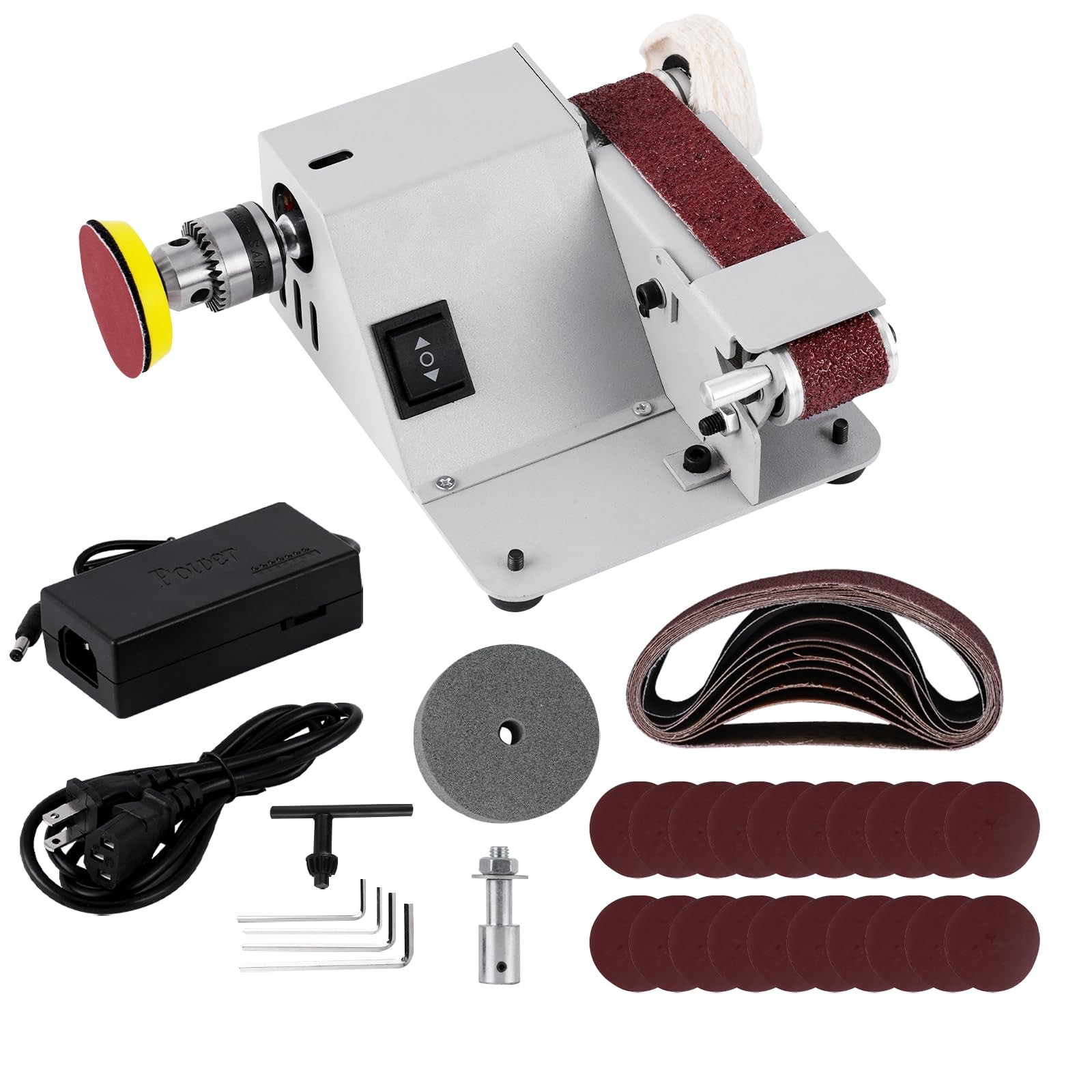 Mini Electric Belt Sander 1.18 x 13 inch Adjustable Angle Small Sanding Belt ...