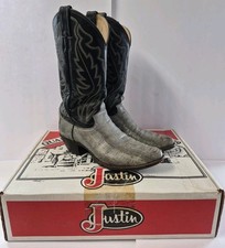 Vintage Justin Snakeskin Western Cowboy Boots Men's Size 9 D Made In USA +OG Box