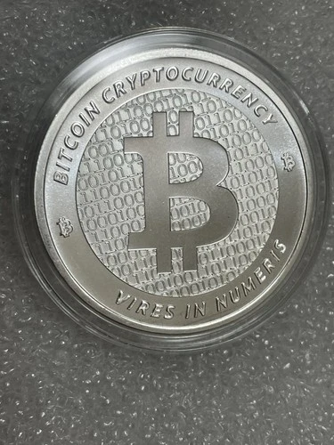 Bitcoin 1 Troy Oz .999 Fine Silver Round In Capsule