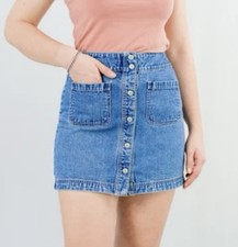 Vintage Gap Snap Front Denim Skirt Sz 8