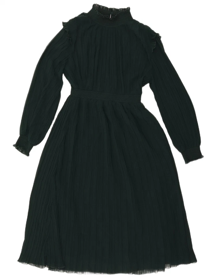 ZARA Womens 3/4 Sleeve Maxi Dress UK 12 Medium Green Polyester AC09 - Image 1 of 3