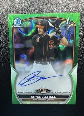 2023 Bowman Draft Bryce Eldridge Green Lava Auto /99 #CDA-BE
