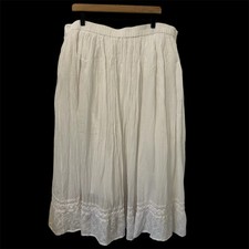 Flint  Moss White Maxi Skirt Women's 3X Cottagecore Boho Peasant Cowgirl