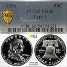 1956 Type 1 Franklin Half Dollar PCGS PR66 Silver Proof Coin 50C Gold Shield