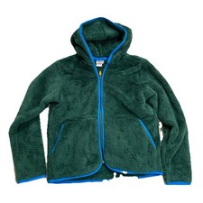 Hanna Andersson Sherpa Fleece Lined Zip Up Soft Hooded Jacket Green Size 10