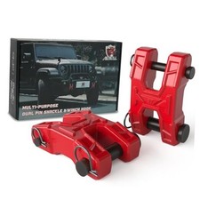 H-Shaped Towing Winch Shackle, Heavy Duty Winch Fairlead Hook, Dual Pin Red