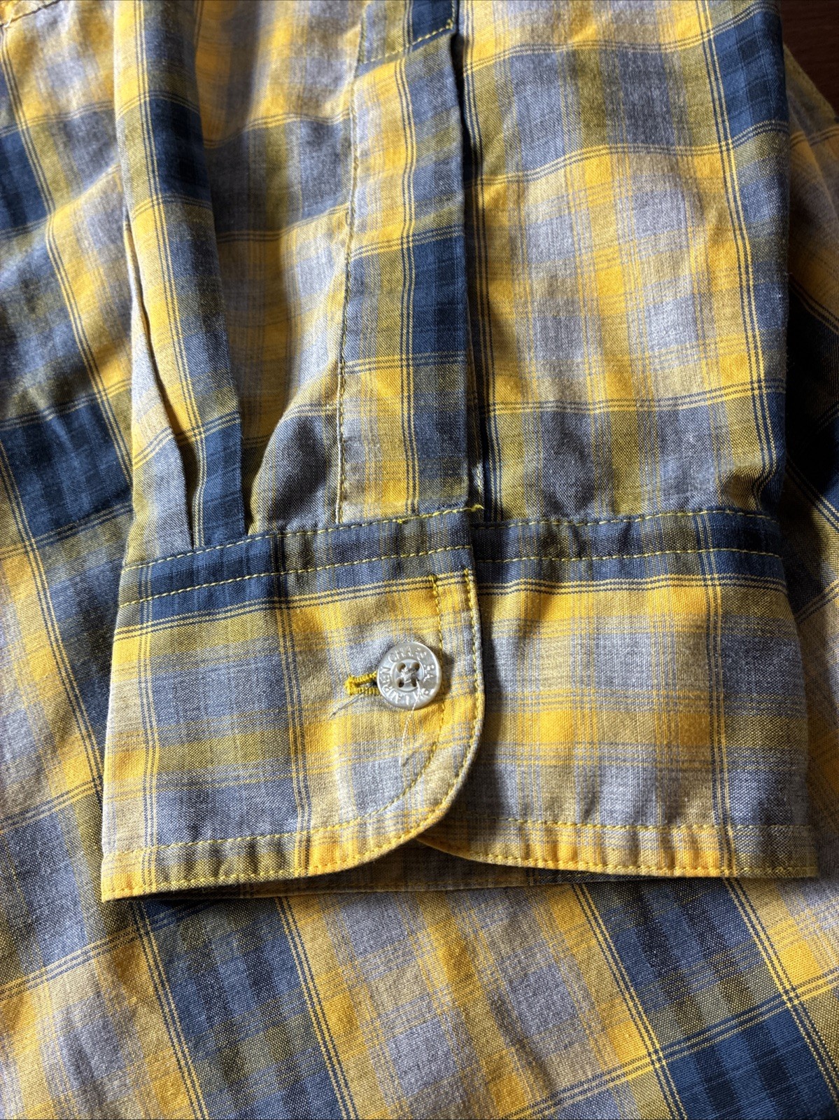 Ralph Lauren Chaps Mens XL Shirt Yellow Blue Plaid VTG Long Sleeve Button-Down thumbnail 2