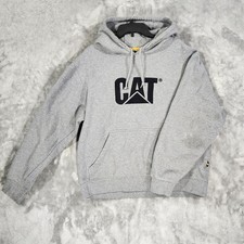 Caterpillar CAT Hoodie Mens XL Gray Heavy Equipment Pullover Sweatshirt Workwear