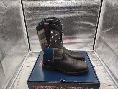 Durango Rebel Faded Black American Flag Boots Men's Size US 12W