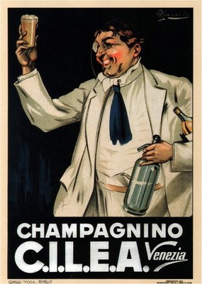 Champagnino C.I.L.E.A. Venezia Poster c1920s Italian - 24x32