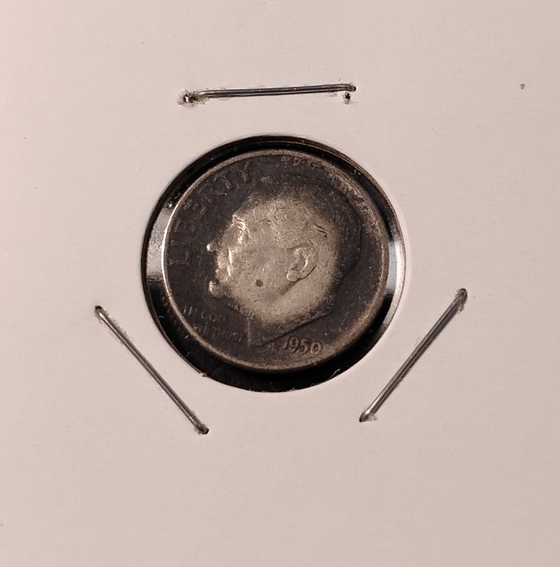Unique Toning Silver  1950 Roosevelt Dime 10 Cent  Free Shipping