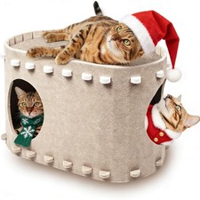Cat House for Indoor Cats, Cat Bed Cave for Multiple  Large Cats Up to 22 Lb...