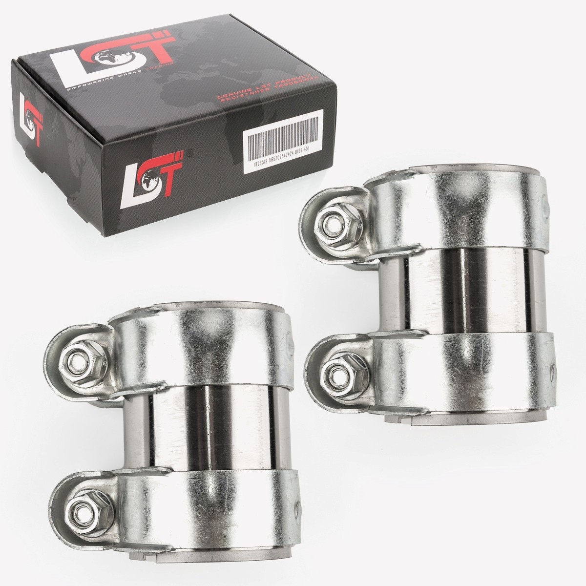 2x Double Clamp Connector Exhaust Ø 60x95 mm for VW Beetle Eos Golf Polo Jetta