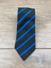 Puccini Men's Black Blue Stripe Silk Tie Classic Formal Accessory