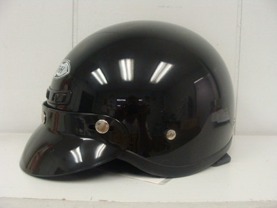 THH T-5 HALF HELMET GLOSS BLACK W/REMOVABLE EAR PIECE(EXTRA LARGE) DOT APPROVED