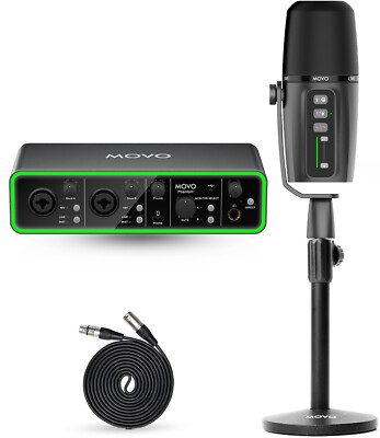 Movo PHANTOM+UM6+TMC3 Audio Recording Bundle with Boom Arm