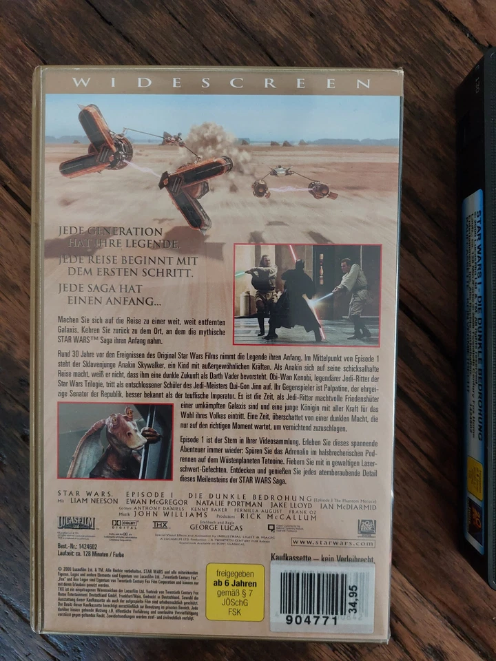 Star Wars Episode I Die dunkle Bedrohung VHS Deutsch Widescreen - Bild 2 von 2