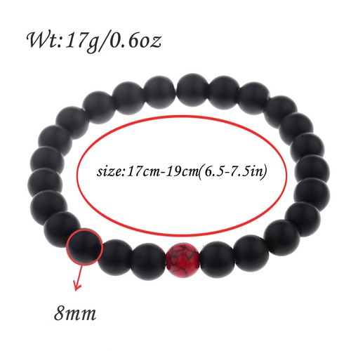 Couple His & Hers Distance Healing Bracelet Black Red Lava Bead Matching YinYang - Picture 9 of 156